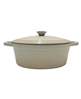 Get the BergHOFF neo 3pc cast iron cookware set (fry pan & round dutch oven) in meringue, now with a discount.