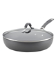 Circulon Radiance 12" gray hard-anodized nonstick covered deep skillet.