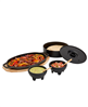 Infuse Latin 8-piece black cast iron fajita set with a discount.