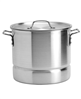 Infuse Latin 3-Piece 20 quart aluminum steamer set in silver.