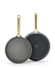 GreenPan GP5 set of 2 champagne ceramic nonstick frypans (slate) - now with a discount!