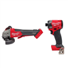 M18 Fuel 18V Li-ion Brushless 4-1/2"/5" braking grinder with paddle switch & 1/4" impact driver.