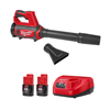 M12 12V lithium-ion compact spot blower with 2-pack 2.0 Ah battery starter kit and charger.