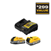 Powerstack 20V lithium-ion batteries (5.0 Ah and 1.7 Ah) + charger available, with discounts.