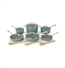 Cuisinart GreenChef Ceramica Xt Sage 13-piece nonstick cookware set.