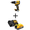 20V compact cordless hammer drill with 20V MAX POWERSTACK battery starter kit.