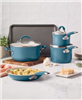 Rachael Ray cookware: vibrant colors, durable ceramic.