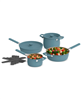 Bella 9-Piece Nonstick Ceramic Cookware Set - Surf with discount included.
