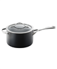 Cuisine::pro ID3 3.9qt hard anodized black saucepan.
