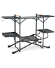 Folding Portable Outdoor Cook Station with Heat-Resistant Aluminum Tabletop - Black