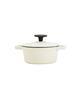 Smith and Clark 1-quart white enamel Dutch oven.
