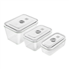 Zwilling Fresh & Save 3-pc vacuum container set (S/M/L) in grey.