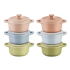 Stoneware 6-pc, Mini Round Dutch Oven Set Macaron