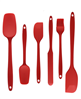 Red 6-piece silicone spatula set.