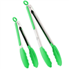 Zulay Kitchen Stainless Steel Kitchen Tongs with Silicone Tips - Set of 2 - Light green