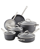 Anolon Accolade 10-piece hard-anodized nonstick cookware set in moonstone.