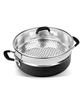 5.5 quart black everyday pan with steamer.