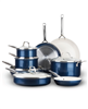 Gotham Steel Pro 13-piece navy nonstick cookware set with ceramic coating.