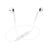 White Bluetooth neckband headphones with mic.