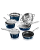 10-piece navy hammered nonstick cookware set, now 20% off.