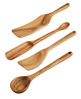 Set of 4 Rachael Ray Tools and Gadgets wooden kitchen utensils in acacia wood.