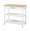 36” H 3-Layer Rolling Kitchen Island Cart on Wheels White