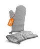 Cheer Collection Set of 2 Premium Silicone Oven Mitts - Grey