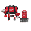M12/M18V cordless 3/8" ratchet and 1/2" impact wrench combo kit with socket set, available at a discount.