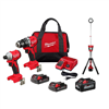 M18 FUEL 18V Lith-Ion Cordless Hammer Drill & Impact Driver Combo Kit (3-Tool) w/ 3 Batteries & M18 Tower Light