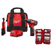 M12 12V Lithium-Ion Cordless 3/8 in. Ratchet and Screwdriver Combo Kit (2-Tool) with Battery, Bit Set, Charger, Tool Bag
