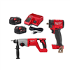M18 18V brushless cordless SDS-plus rotary hammer & impact wrench kit with 2 batteries & charger.