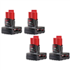 M12 12V 6.0Ah lithium-ion XC battery pack (4-pack)