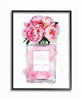Stupell Industries glam perfume bottle V2 wall art in silver and pink peony.