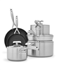 Scanpan stainless steel 10-pc. cookware set in silver.
