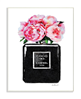 Glam Perfume Bottle Flower Black Peony Pink Wall Plaque Art