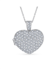 Large Pave Cz Puff Heart Shape Aromatherapy Essential Oil Perfume Diffuser Locket Pendant Necklace