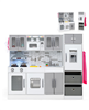 Wooden Kitchen Playset with Lights and Sounds for Ages 3+ - Grey