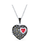 Butterfly Marcasite Pink Cz Heart Locket Necklace