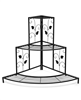 Black 3-tier floral corner metal plant pot rack – 10% discount.