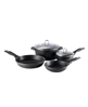 Cuisine::pro granite 6pc cast aluminum set - black.