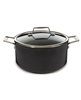 Essentials Non-stick Hard Anodized 10" Stockpot 5.3qt. With Glass Lid, Black - Black
