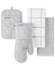 Get a 4-pack Kitchenaid quilted cotton terry kitchen towel, oven mitt, and potholder set in matte gray with a discount.