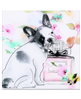 Little Frenchie Frameless Free Floating Tempered Glass Panel Dog Graphic Wall Art