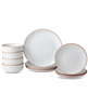 Infuse 12 pc. white stoneware dinnerware set for 4.