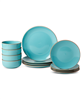 Infuse 12 pc. aqua stoneware dinnerware set for 4.