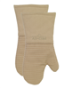 All-Clad Ribbed Silicone Cotton Twill Oven Mitt, Set of 2 - Cappuccino