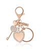 Pave Crystal Heart Keychain Bag Charm