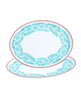 Set of 2 aqua melamine oval platters—discount included.