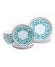 Get an aqua Infuse melamine 12 pc. dinnerware set, service for 4, now at a discount.