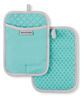 Kitchenaid 2-pack 7"x10" asteroid pot holders in aqua sky with a discount.